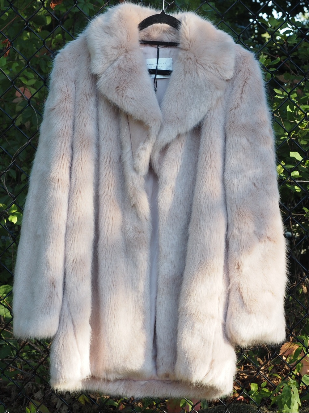 Zara Woman Blush Pink Faux Fur Outerwear